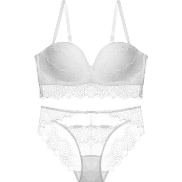 

women's lace gather,breathable and comfortable no steel ring bra, adjustable breast bra, soft, bra set wt032 c1211, Black;white