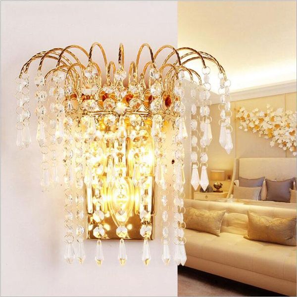 

wall lamp l european gold high-end crystal living room aisle decoration lamps el bedroom bedside led