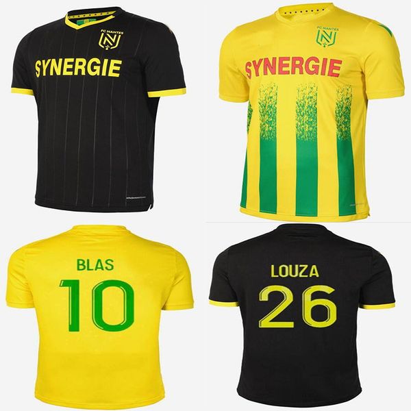

20 21 fc nantes football jersey run away from home maillot de foot 2020 2021 simon louza a toure blas coco coulibaly men k, Black;yellow