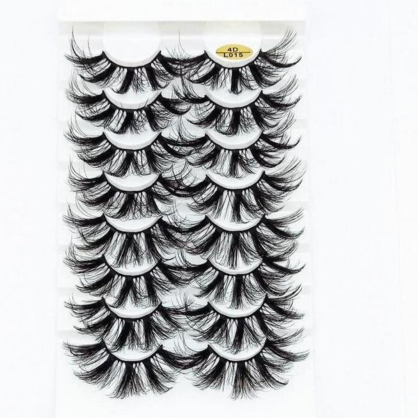 

false eyelashes 8 pairs 3d mink 25 mm natural wispy fluffy dramatic volume fake lashes extension handmade cruelty-eyelash