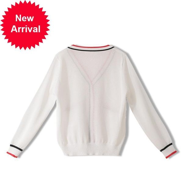 

2021 new fashion design women autumn casual cardigan de malha fina new women's luxury decorate with v long shirt clothes 0ul4, White;black