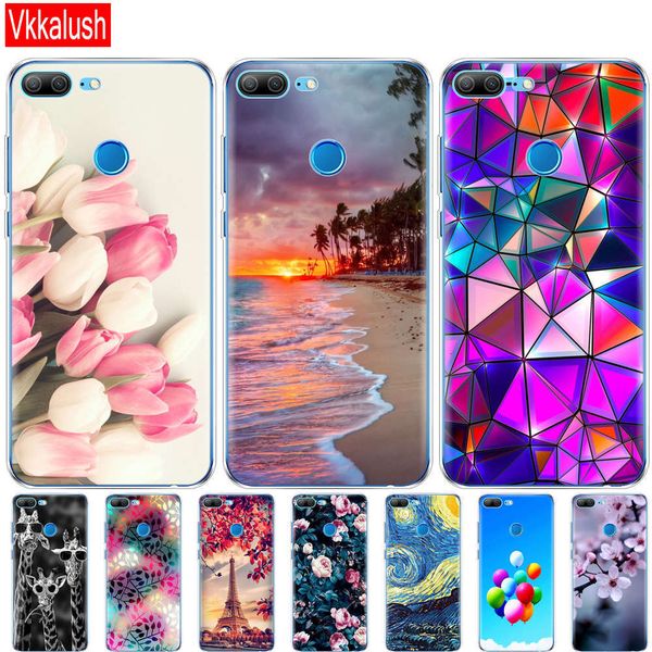 

qahuawei honor 9lite mobile phone cover, silicone tpu soft back case, 360 protective case, transparent coke case, with printinglk