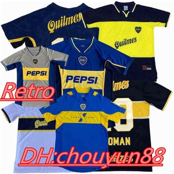 

retro classic 1995 1996 1997 1998 1999 2000 2001 2002 2003 2005 boca juniors soccer jerseys roman maradona limited retro football shirt, Black;yellow