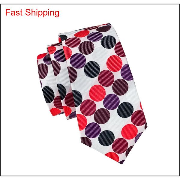 

classic silk men ties dot tie sets colorful mens neckties tie hanky cufflinks set jacquard woven meeting business qylkoo homes2007, Black;blue