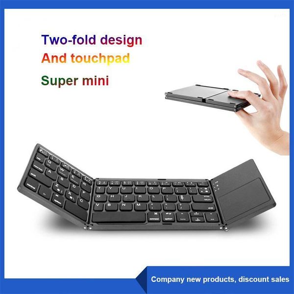 

b033 three system universal two-folding with touchpad tablet mobile phone computer wireless bluetooth folding mini keyboard1