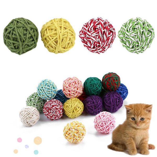 

cat toys rolling balls with bell interactive play chewing rattle scratch catch pet kitten exrecise toy