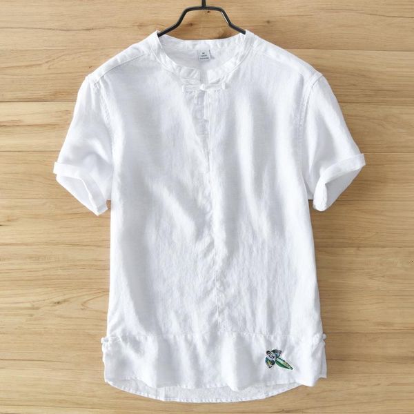 

мужская пуловер твердой 100% льняной рубашки мужчины летние дышащие льна с коротким рукавом рубашка мужчины camisas para hombre мужской ts-6, White;black