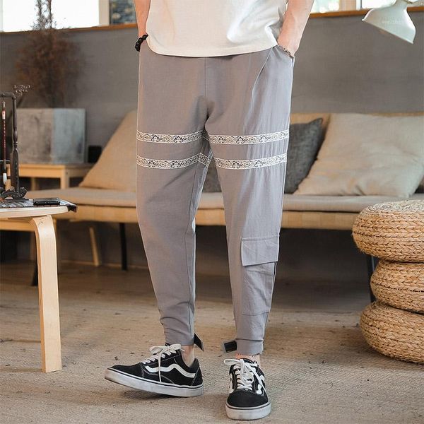 

casual cotton linen trousers male harem pants men women jogger pants cotton linen joggers black men's harem harajuku fi1