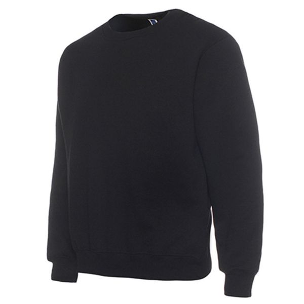 

pullover fleece sweatshirt crewneck sweater long sleeve wholesale oem blank customizable uy, Black