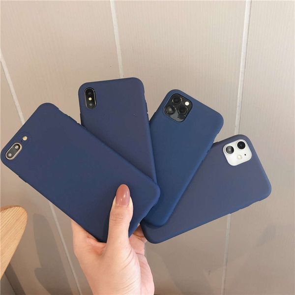 

royal blue for 12 mobile phone 11pro silicone promax simple x xr fall proof xsmax solid color 7 8 / se protective case 7plus men's