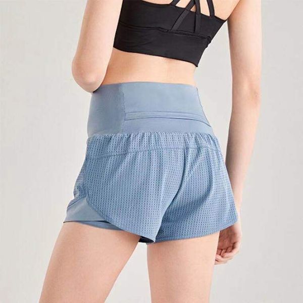 

lu new women's professional sports yoga shorts running breathable sweat absorption anti stray lining fitness pants pocket