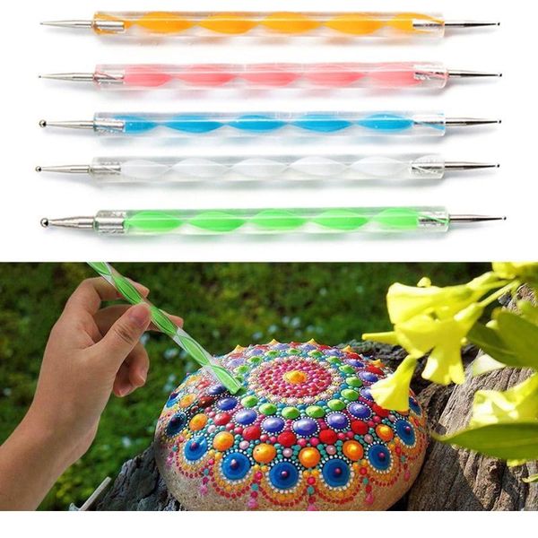 

32pcs/set mandala dotting tools kit for painting rock stone acrylic stick stencil template d jllsok, Silver