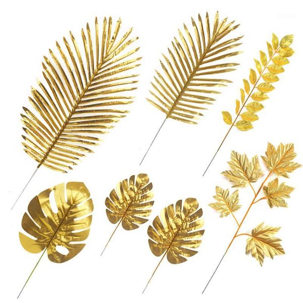 

artificial diy gold silk turtle back leaf scattered tail leaf gold series wedding celebration christmas decor garden home1