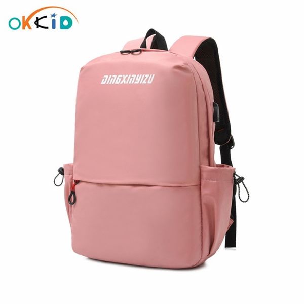 

okkid school bags for teenage girls minimalist backpacks female anti theft travel backpack usb charging schoolbag women bagpack lj201029