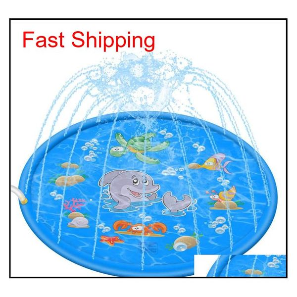 

100cm kids play mats outdoor inflatable sprinkler pads water fun spray mat splash water mats toddler b qylhko bde_luck