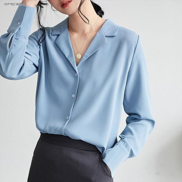 

new arrivals women chiffon blouses 2021 spring fashion long sleeve work office chiffon blouses streetwear shirts clothing, White