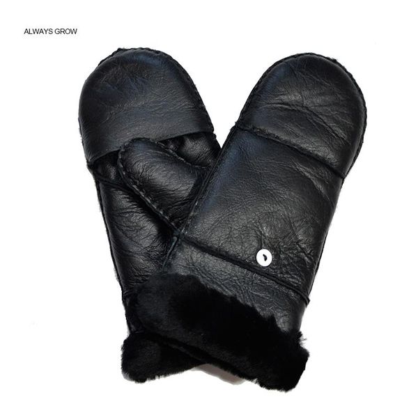 

new winter women gloves sheep skin thick warm, Blue;gray