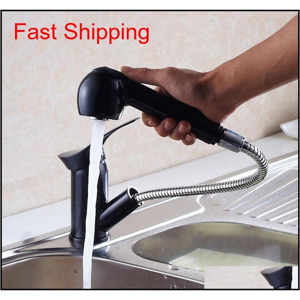 

pull out down spout spray head full brass bathroom basin faucet tensile basin faucet the kitchen & bathroom faucet mixer tap black xt23d