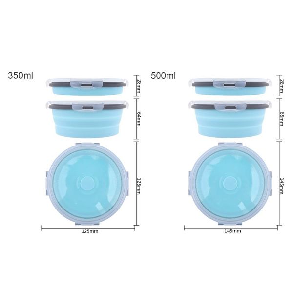 

4pcs silicone scalable folding lunch box collapsible food container bento box with silicone sealing plug jllahm
