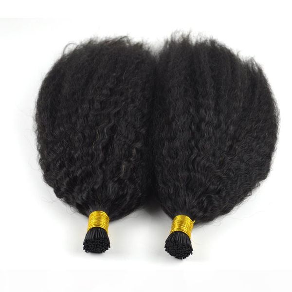 

brazilian virgin hair i tip human hair extensions 1g s 100g natural black color kinky curly straight keratin stick i-tip 100% huaman hair