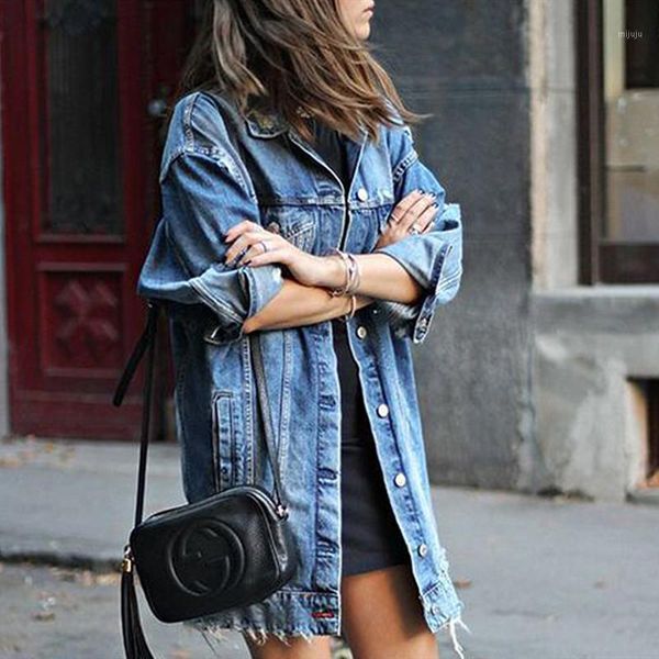

spring autumn women large plus size outwear jean jacket woman loose casual blue jeans coat streetwear ladies short denim colthes1, Black;brown