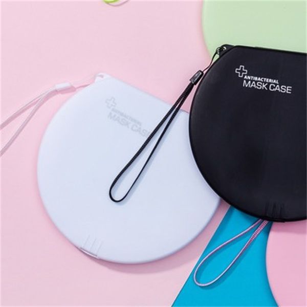 

storage box mask case face masks holder circular container frosting plastic green black white blue transparent american style 2 5hy f2