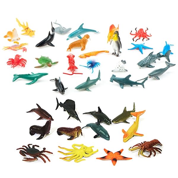 

underwater mini marine animals toys realistic plastic marine toy figures educational toys pool fish toy early education#10 lj201019