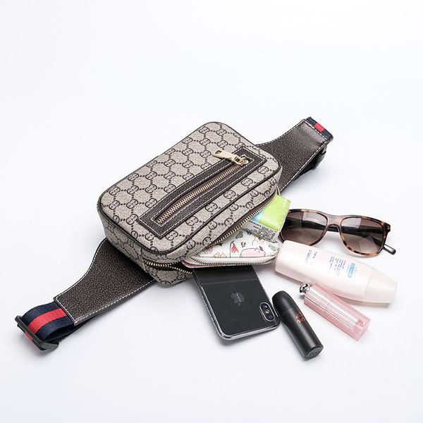 

2020Retro Unisex Waist Bags Lattice PU Leather Fanny Pack Travel Belt Purse Shoulder Bags Fashion Waist Bag Belt Bag
