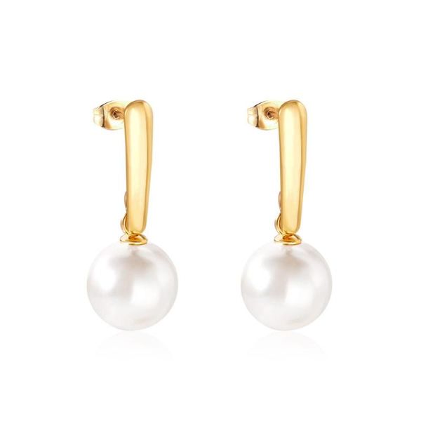 

dangle & chandelier luxukisskids korean 10mm fake pearl drop&dangle earrings stainless steel pendientes aretes jewelry 2021 for women, Silver