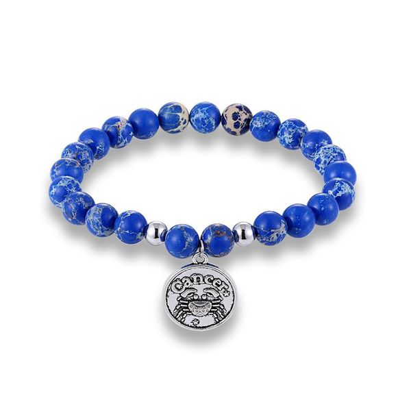 

mkendn новое прибытие 12 созвездие гороскоп с натуральным императором каменные бусины очарование браслет yoga мужчины женщины ювелирные изде