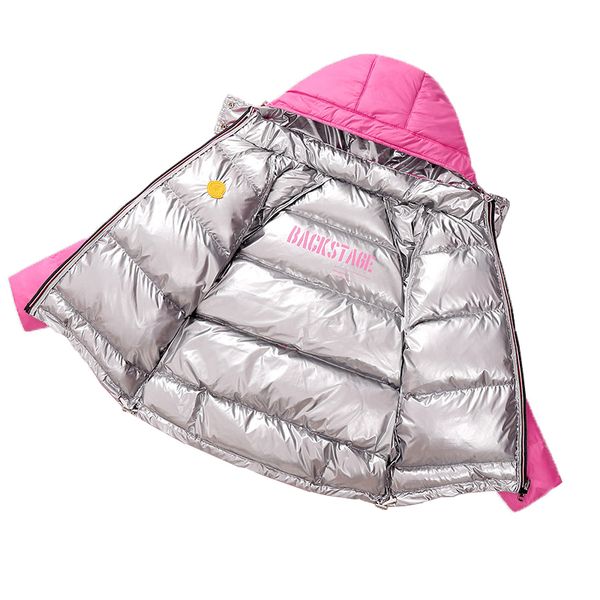 

double sided wear off season down jacket large, medium small children boys and girls space silver children's clothing, Blue;gray
