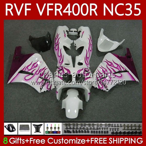 Verkleidung Kit für Honda NC35 V4 VFR400 R RVF400R 1994 1996 1997 1998 Rosa Flammen 80NO.151 RVF VFR 400 RVF400 R 400RR VFR 400R VFR400RR 94-98 VFR400R 94 95 96 97 98 Körper