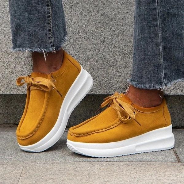 

2020 spring autumn women shoes platform flats sneakers women suede leather women casual shoes lace up heels creepers moccasins #1l2w