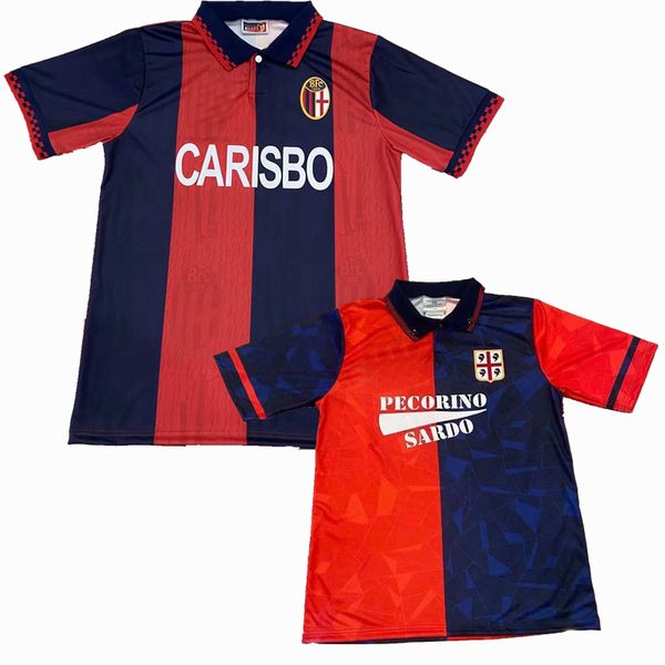

1990 1991 1992 1995 cagliari bologna retro soccer jerseys home football vintage shirt, Black;yellow