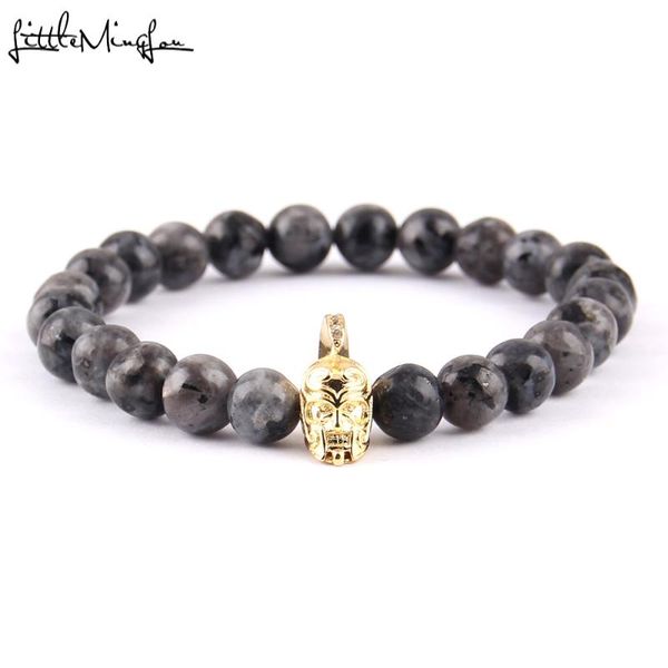 

charm bracelets little minglou luxury zircon rome helmet men bracelet natural stone beads & bangles for women jewelry, Golden;silver