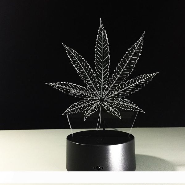 

factorydq5nlamp illusion led leaf night light 7 3d rgb colorful usb powered 5th battery bin touch button dropshipping gift boxoutle