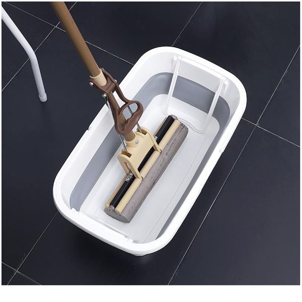 

foldable floor lazy mop bucket space saver collapsible portable bucket with handle wash basin big capicity household mo jlledi