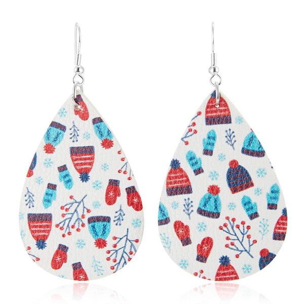 

rinhoo кожаные свитки капля серьги богемя новогодняя елка снег олень длинные искусственные кожаные серьги для женщин девушка рождественские, Golden