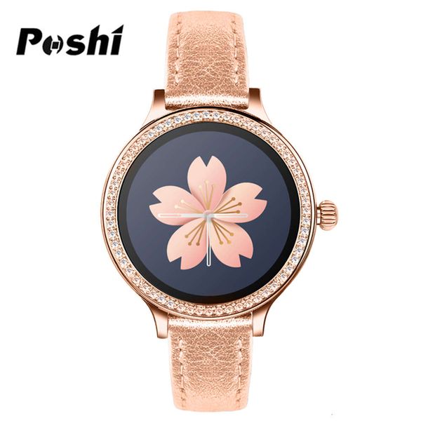 

fashion anti loss reminder waterproof stainls steel wristband poshi lady smart watch
