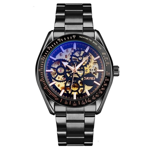 

timemei 9194 fashion business style skmei steel belt men's mechanical watchr88c, Slivery;brown