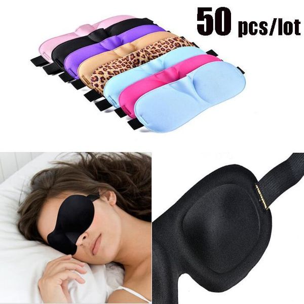 

50 pcs 3d sleep mask eye mask eyeshade cover shade eye patch women men soft portable blindfold travel eyepatch for party masks1