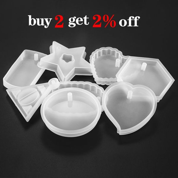 

1 шт пятиугольный jeart-образный круглый эпоксидный силиконовые формы смешанного стиля ювелирных изделий diy ручной работы изготовление ювел