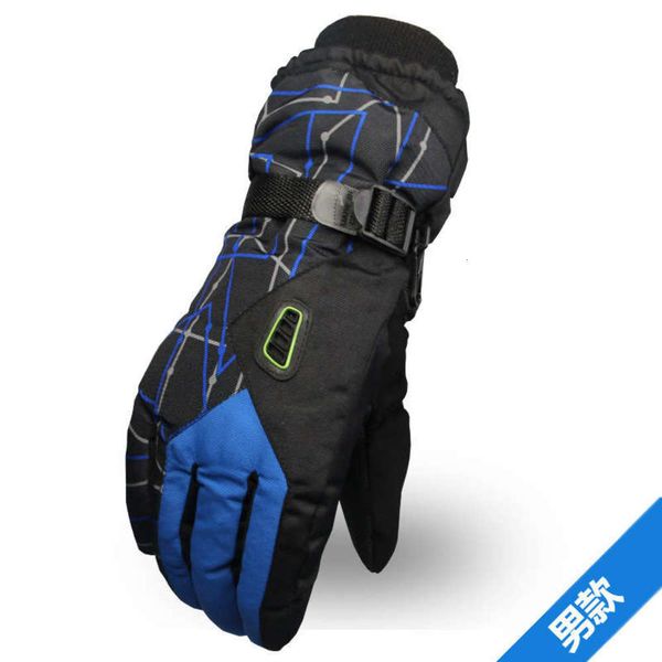 

men gloves for xinnuo and ski women in winter waterproof cycling motorcycle cold proof cotton warm thickening winter, Blue;gray