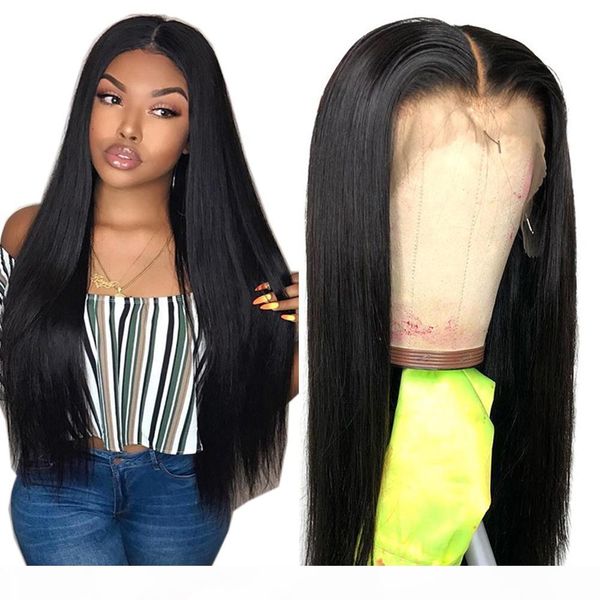 

malaysian wig 13*4 straight lace frontal wig lace front human hair wigs pre-plucked with baby hair beaudiva non remy lace wig, Black;brown