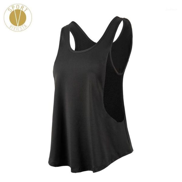 

running jerseys airflow mesh sided tank - women's breathable hip length workout gym yoga run, Black;blue