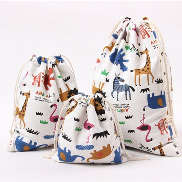 

gift wrap diy cute animal printed bags cotton canvas candy baby shower kids birthday party supplies festival pouch box