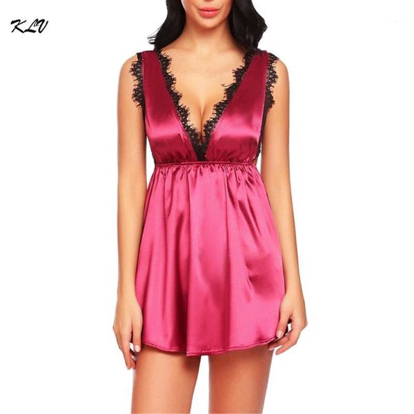 

plus size chemise nightgown lace sleepwear lingerie temptation sleeveless deep v neck underwear mini nightdress1, Black;red