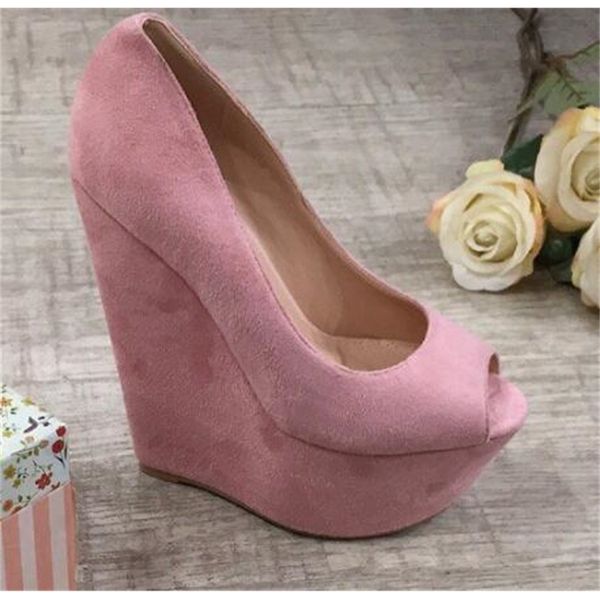 

pink suede black woman peep toe platform bombs super sister-in-law ladies slip in dress heels club wearing shoes vi1g
