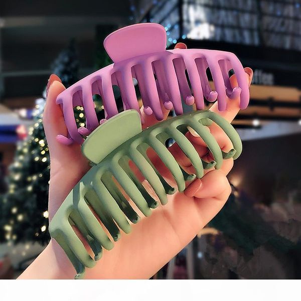 

1pc корейский твердая большой волос когти элегантные зажимы матовый акриловый для волос шпильки барретт деревообрабатывающий для женщин дево