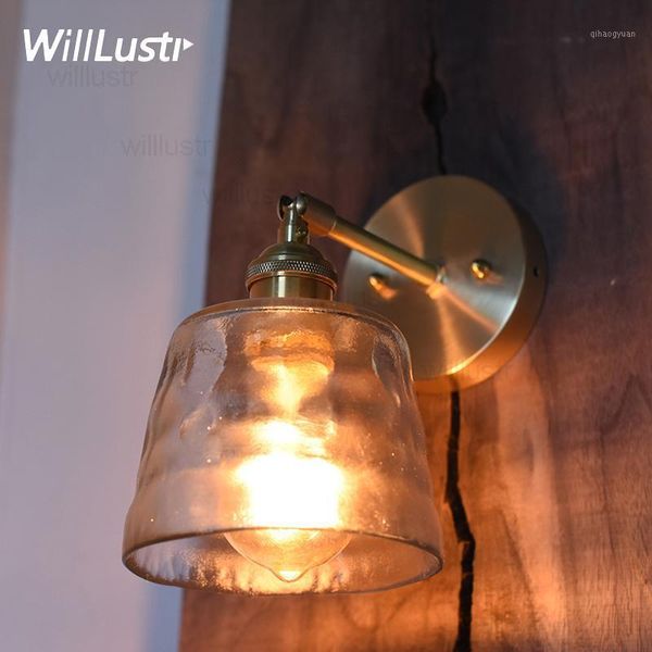

frosted hammered glass wall sconce light handmade nordic crystal dinning room l bar restaurant luxury copper brass cafe lamp1